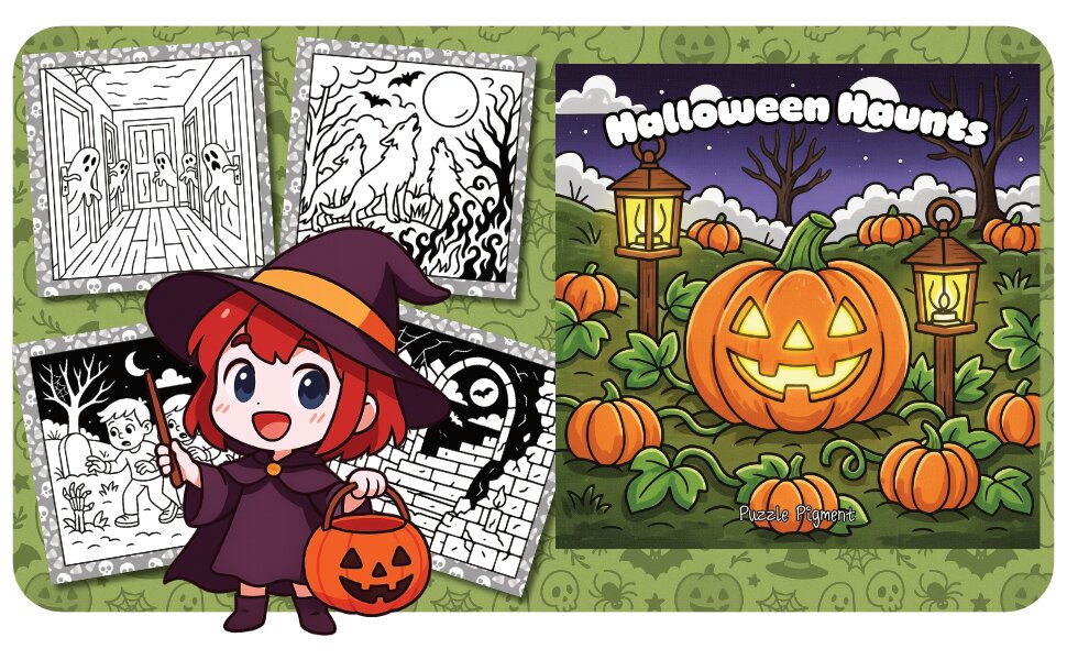 Free Halloween Haunts coloring page — sample 1
