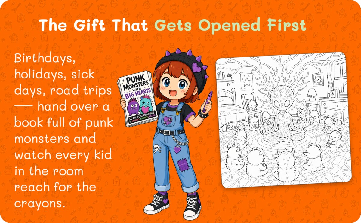 Free Punk Monster Kindness coloring page — sample 4