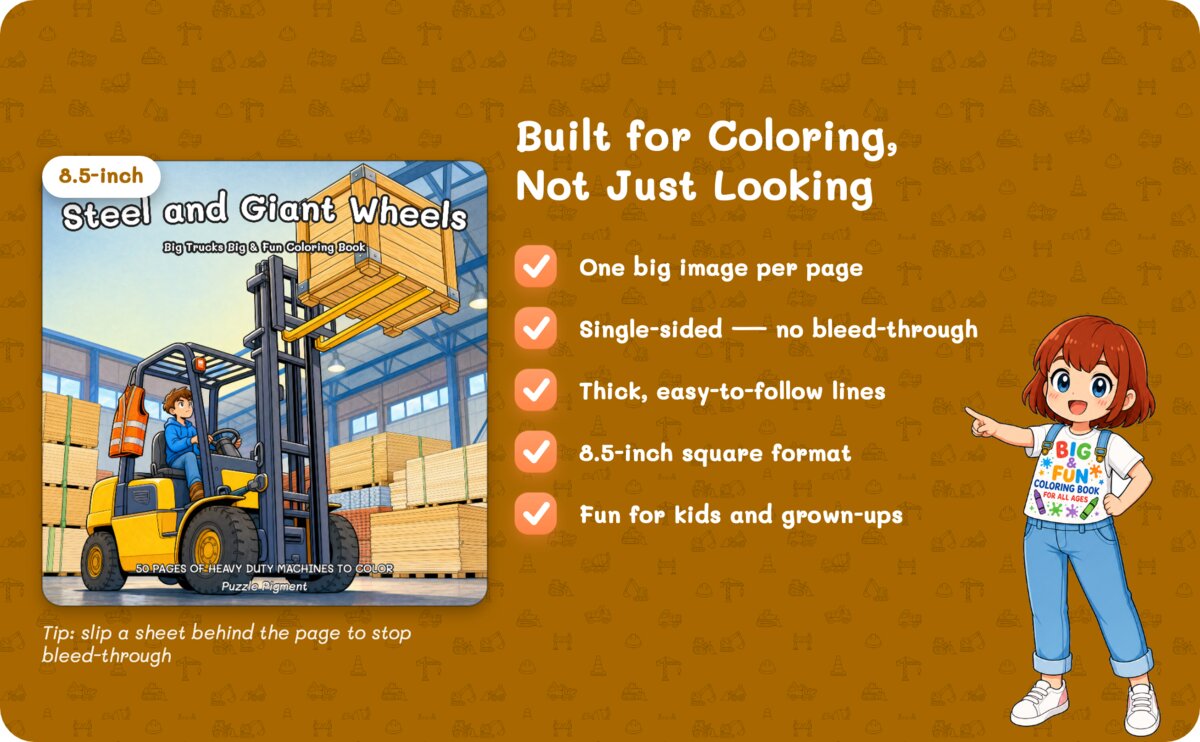 Free Steel and Big Wheels coloring page — sample 3